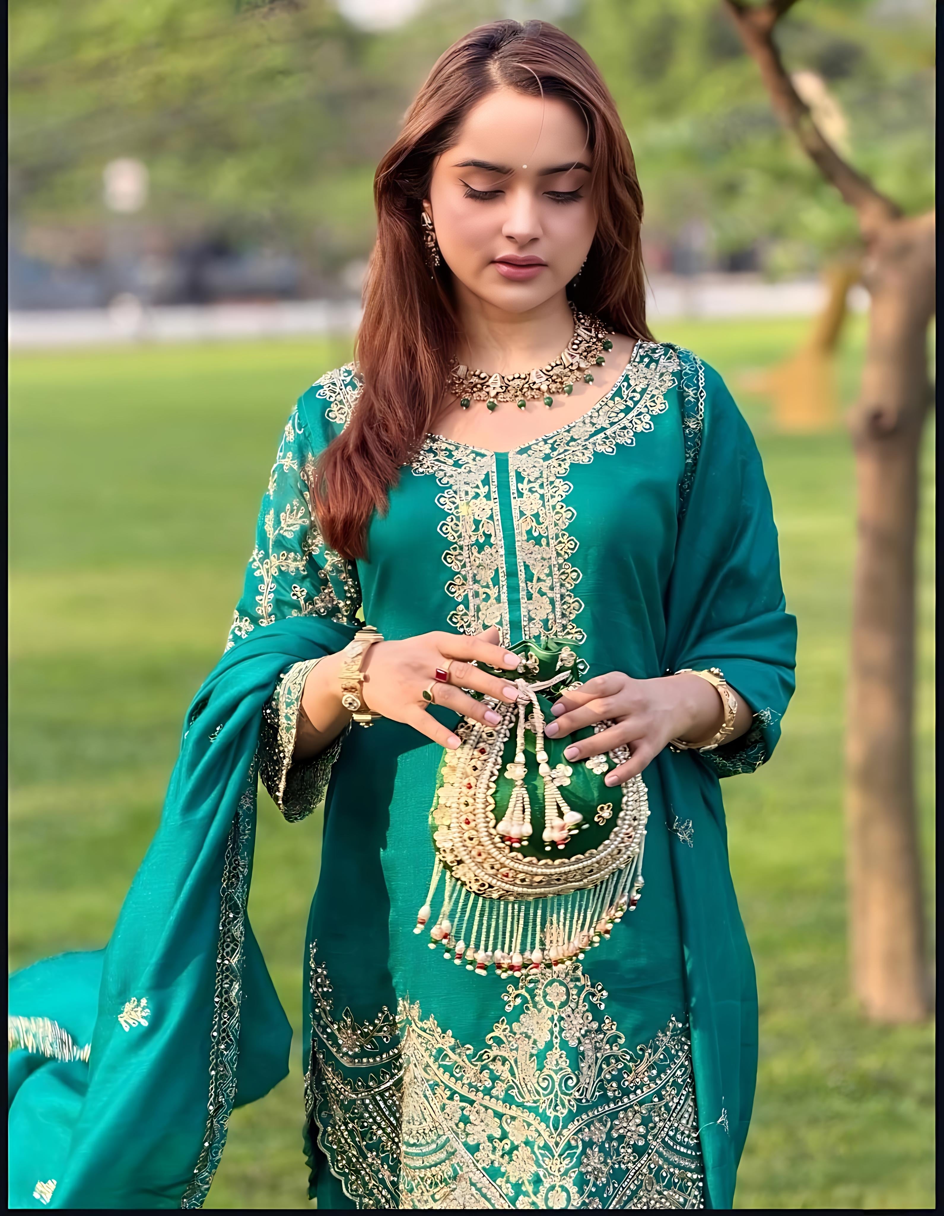 Pakistani-Style Heavy Embroidered Suit
