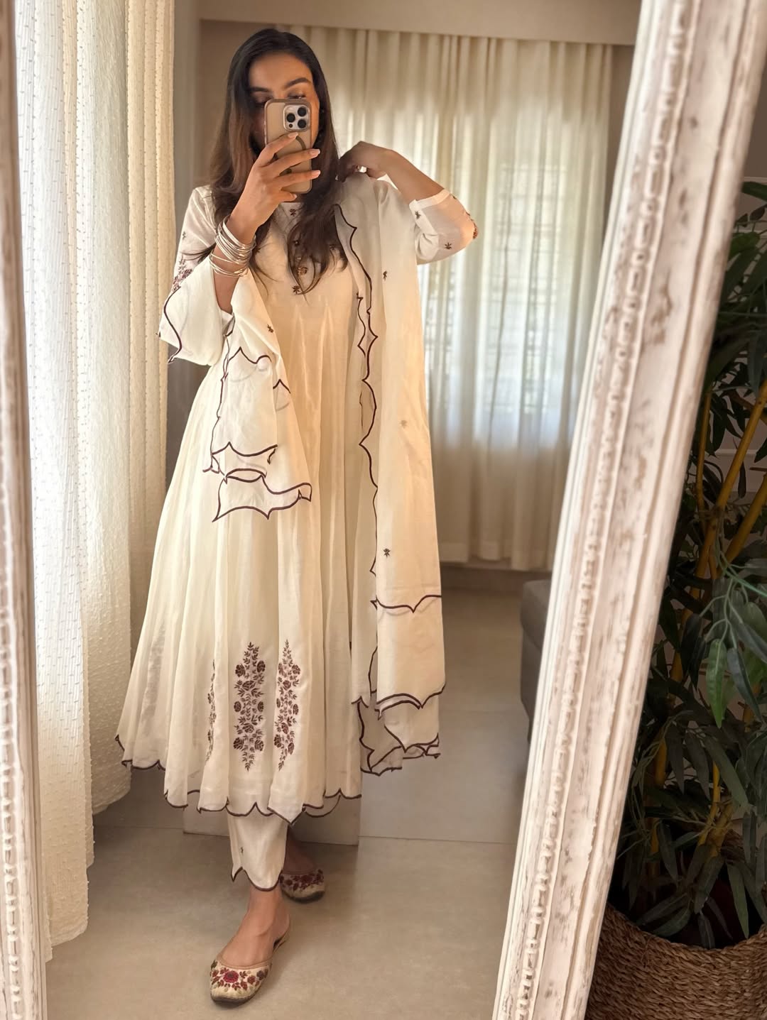 Ivory Bloom Anarkali Set