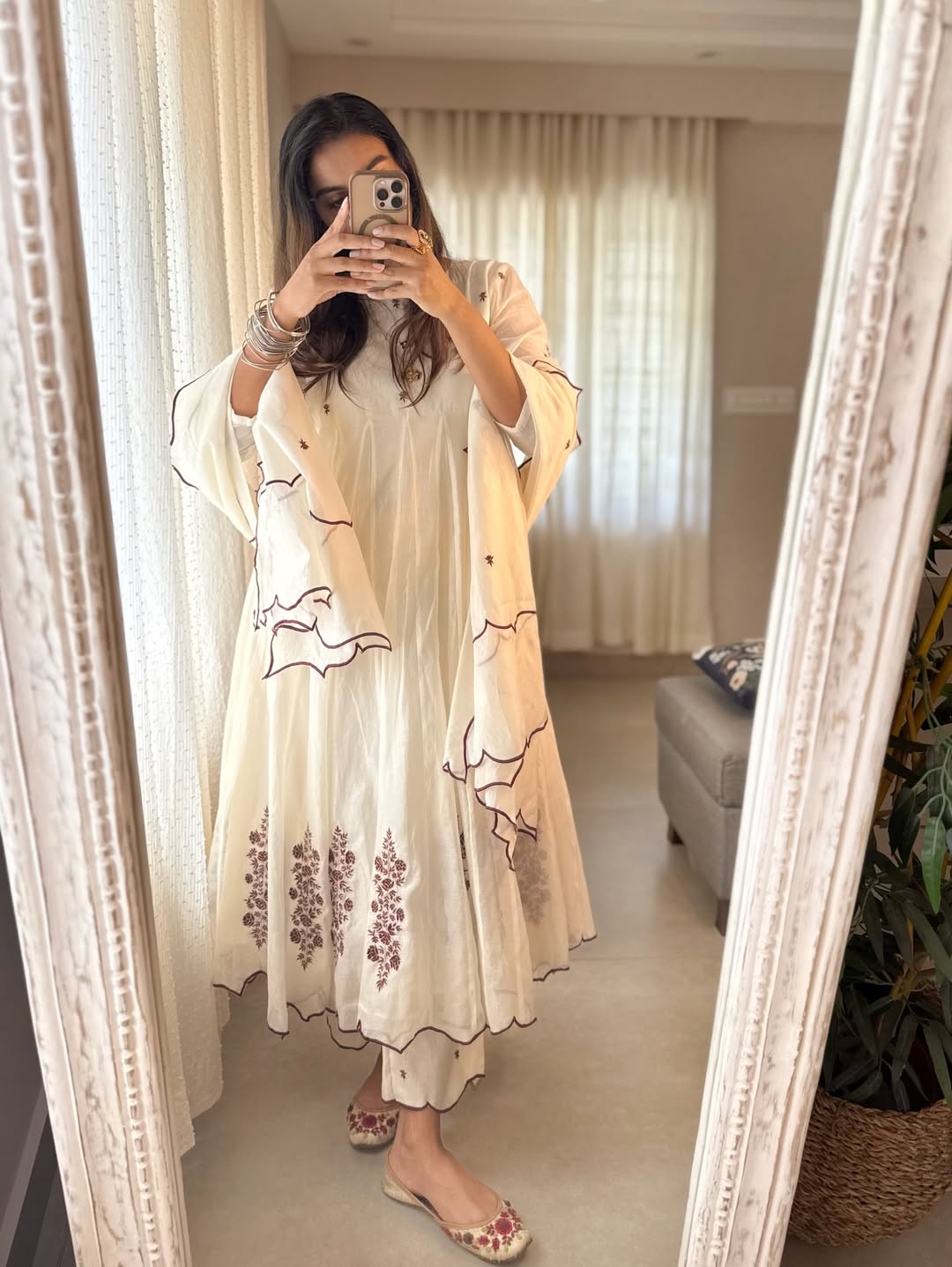 Ivory Bloom Anarkali Set