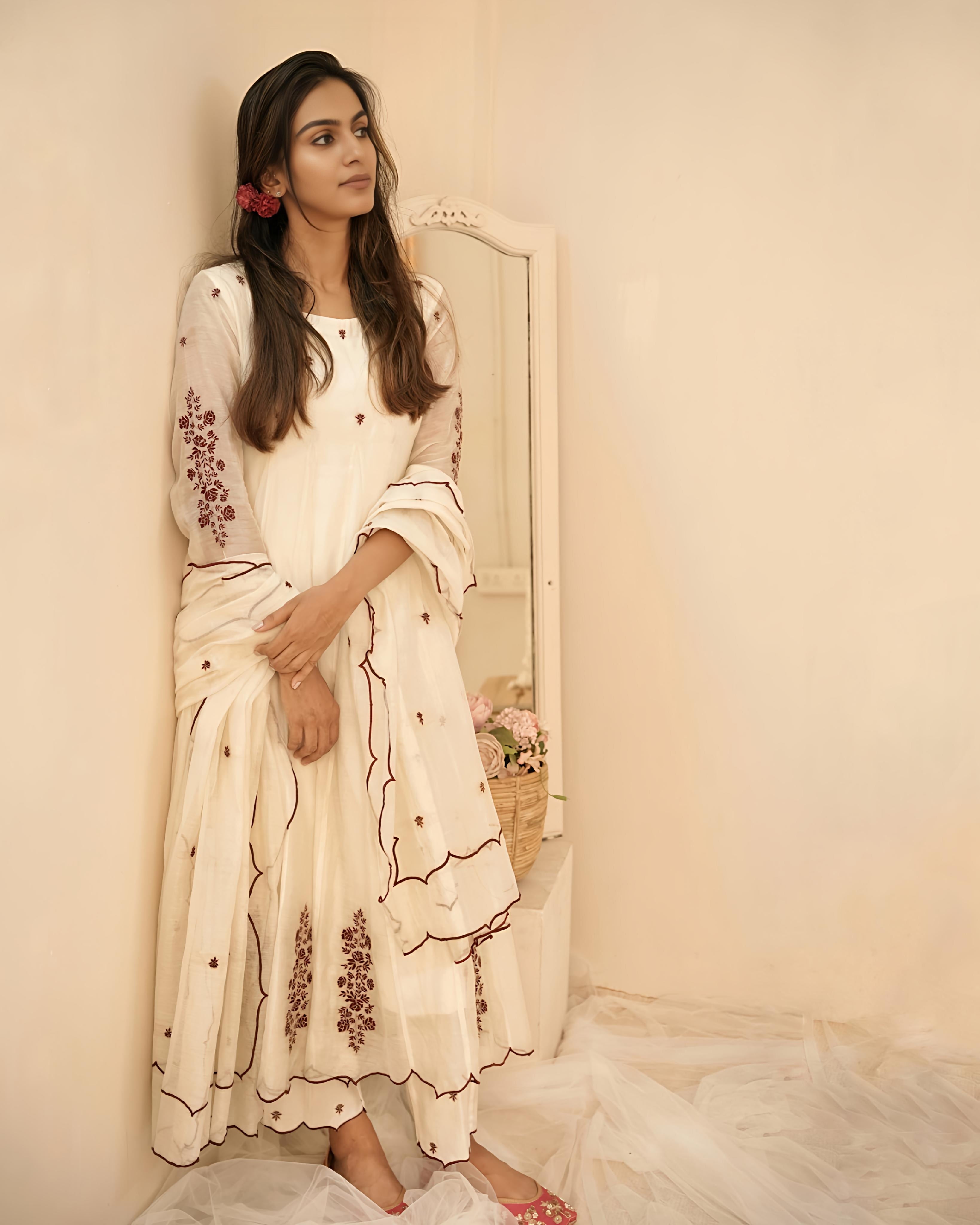Off-White Bloom Anarkali Set