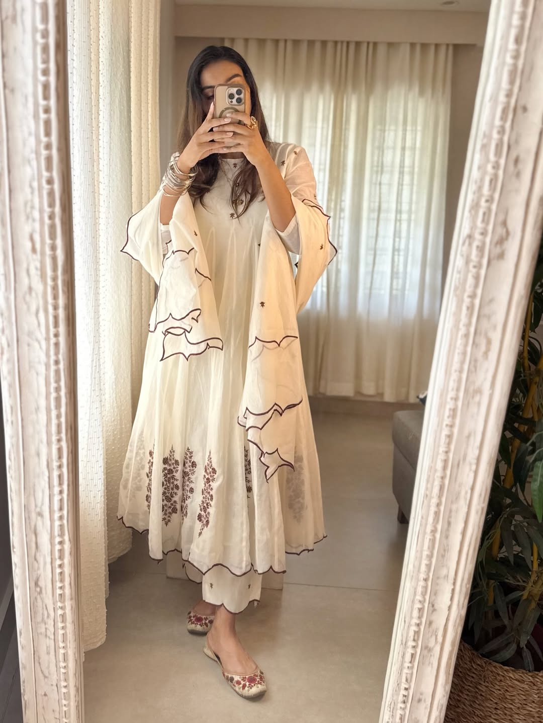 Ivory Bloom Anarkali Set