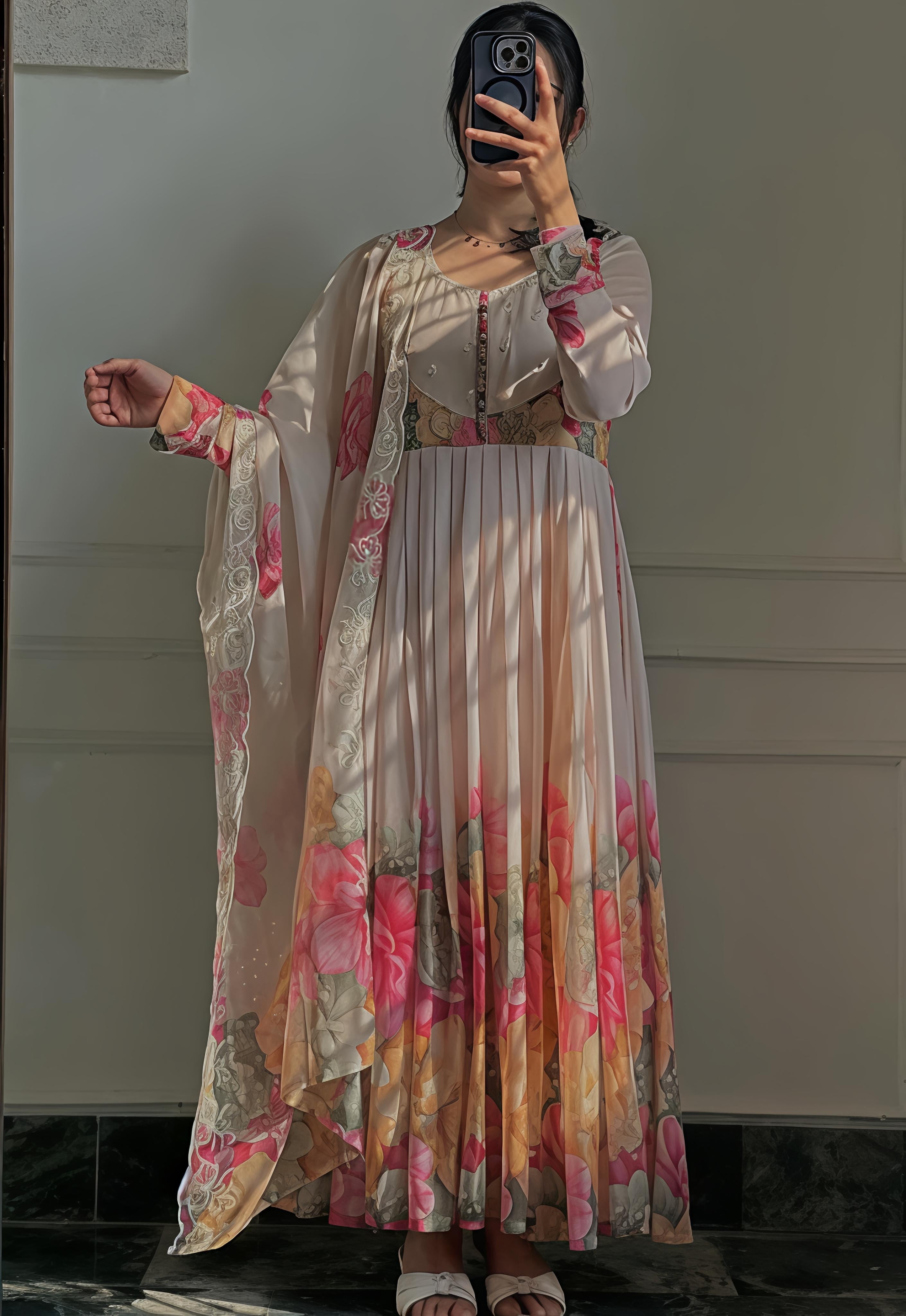Rasa Floral Embroidered Anarkali Suit Set