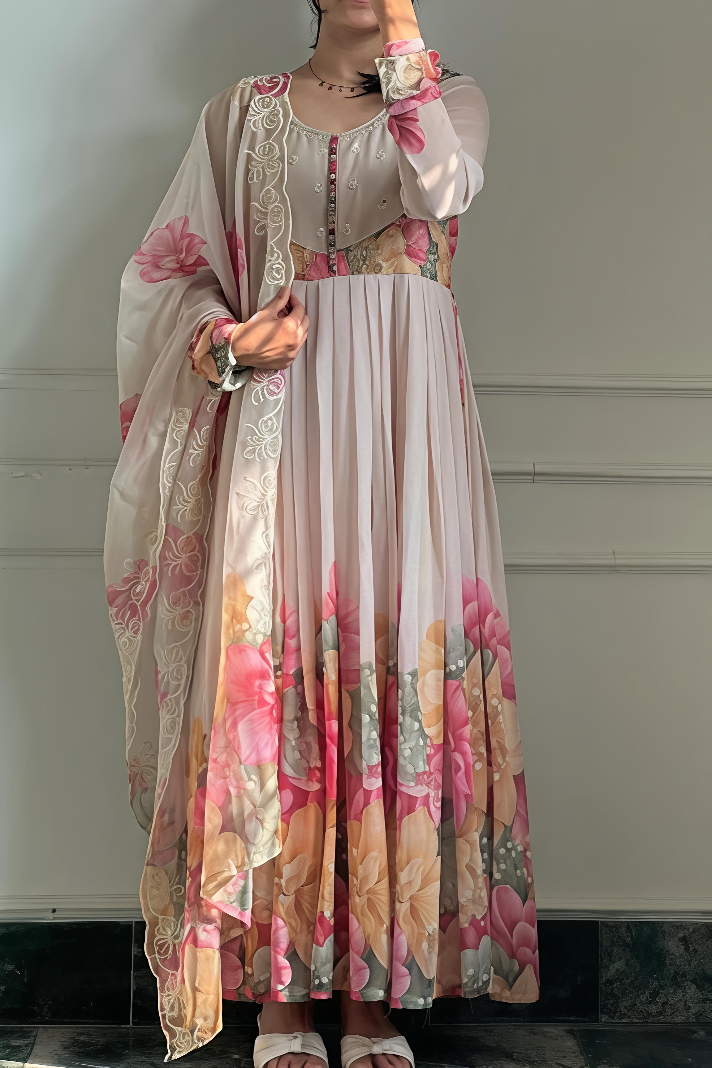 Rasa Floral Embroidered Anarkali Suit Set