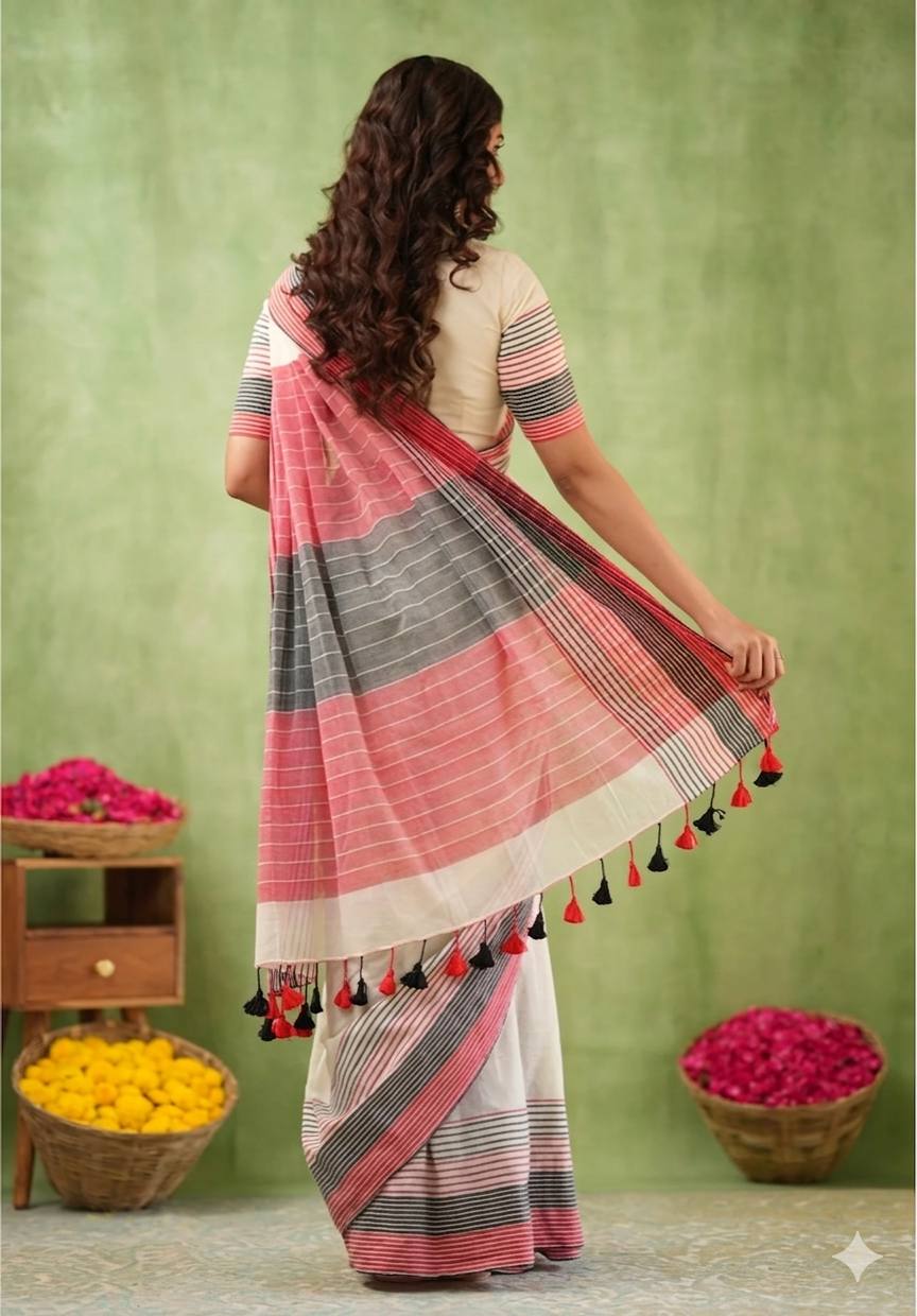 Exclusive Design Introducing Beautiful Digital Printed Saree White