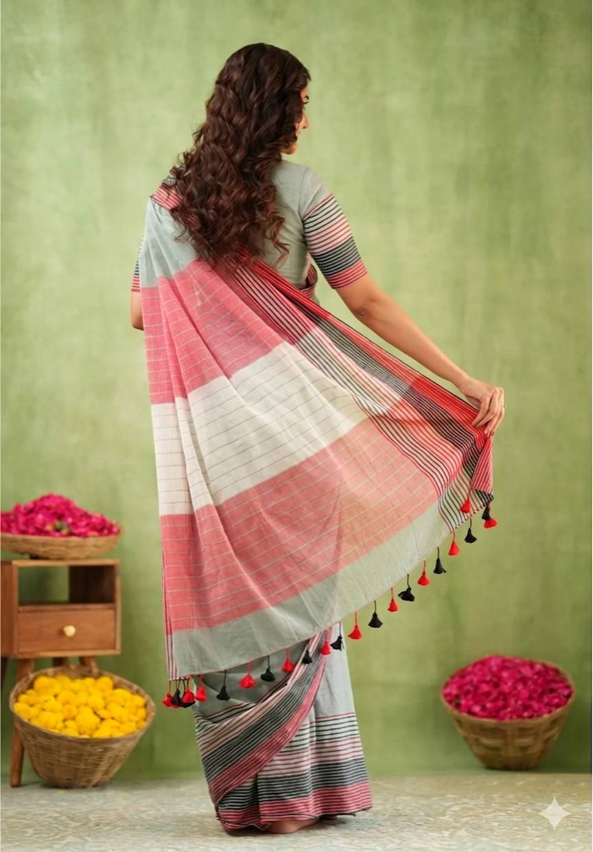 Exclusive Design Introducing Beautiful Digital Printed Saree light sage green