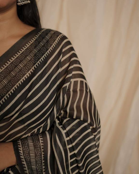 Premium Chanderi Cotton With Beautiful Digital Printed Saree